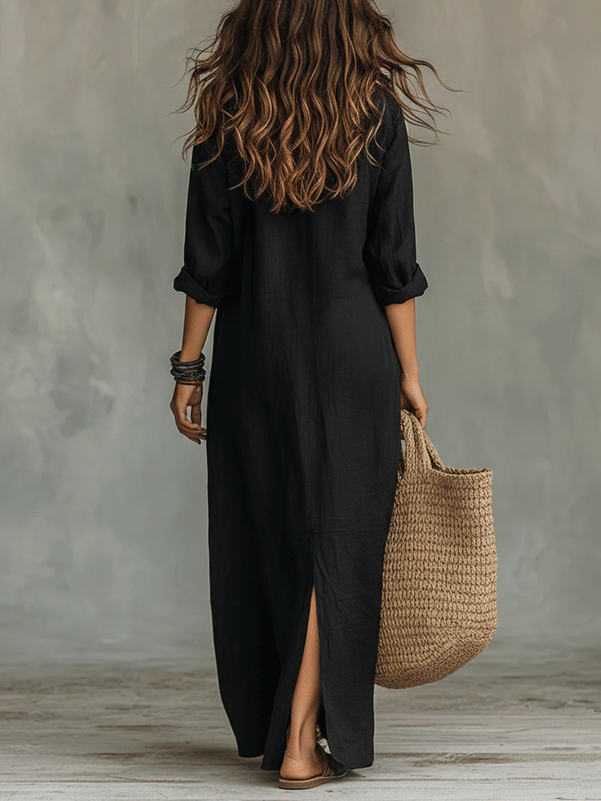 Soline | Robe longue boutonnée