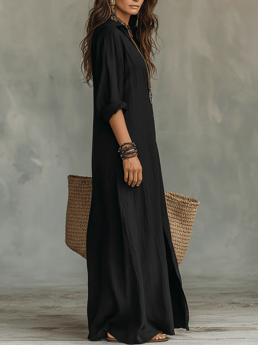 Soline | Robe longue boutonnée