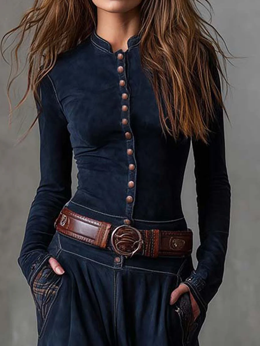 Robe maxi en suédine Élise de Danoir Paris avec ceinture, longue robe élégante pour femmes, vue de face.