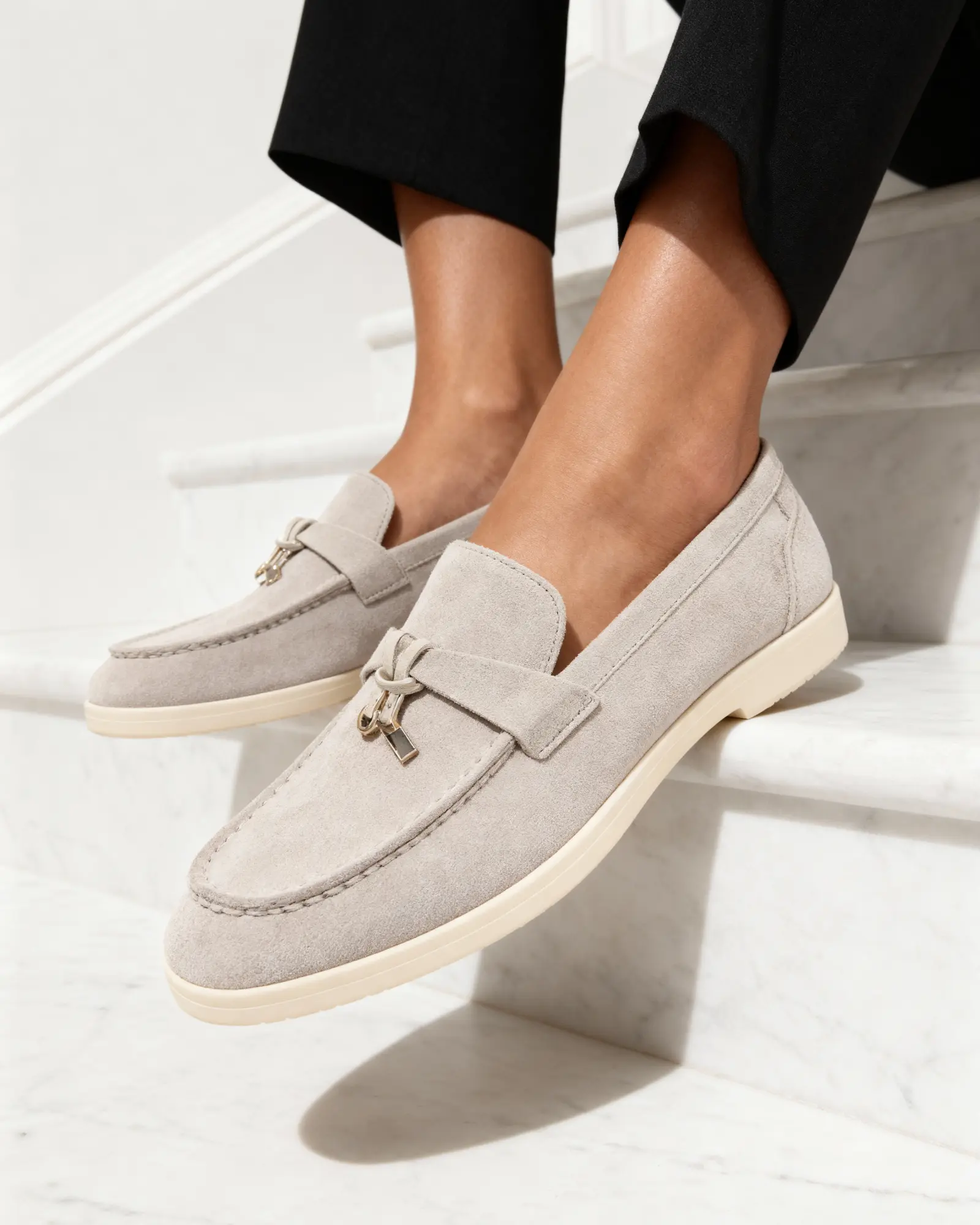 Old Money Suede Lady Loafers Old Money Women