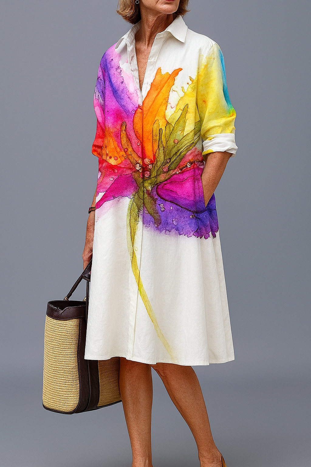 Luré | Robe midi soignée et élégante