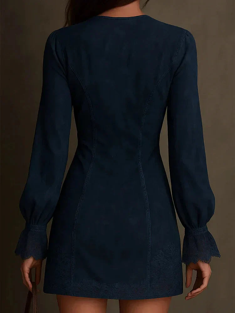 Giulia | Mini-robe en suédine avec dentelle