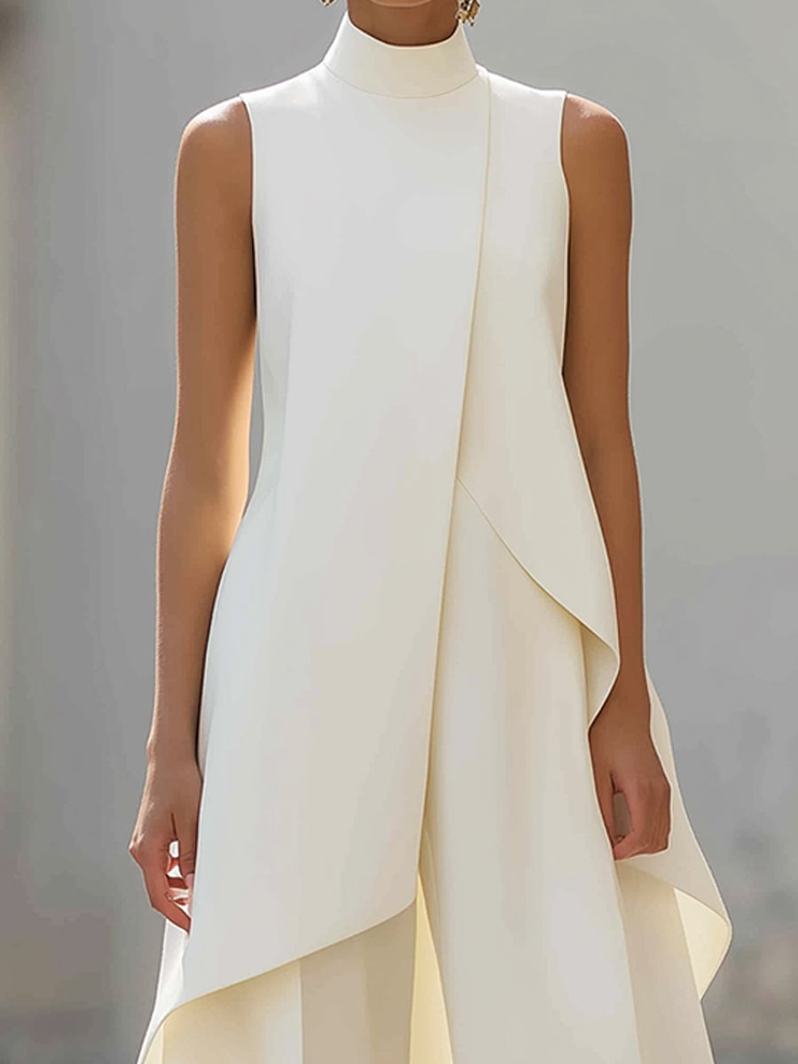Ensemble femme Catalina de Danoir Paris avec haut à col haut et pantalons palazzo, look élégant et moderne.