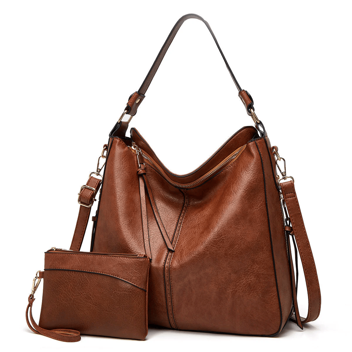 Sac à main en cuir vintage Danoir Paris, Étoile de Ville, avec poignées élégantes et finition classique.