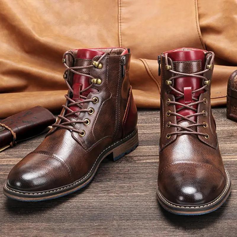 Bottes Oxford en cuir Dawson™ de Danoir Paris, style classique, semelle en caoutchouc, finition élégante, vue de côté.