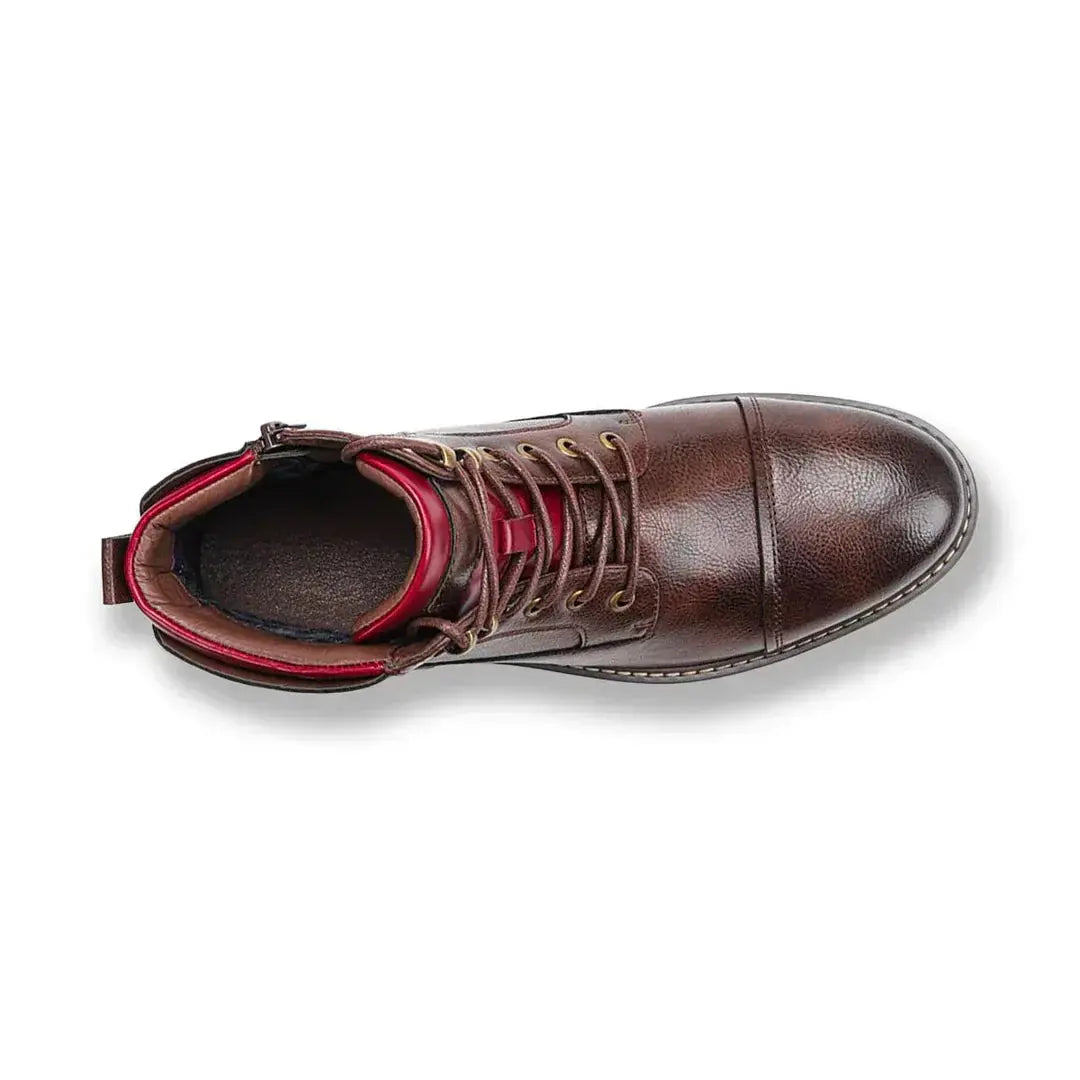 Bottes Oxford en cuir Dawson™ de Danoir Paris, élégantes, brun foncé, avec lacets et semelle en caoutchouc.