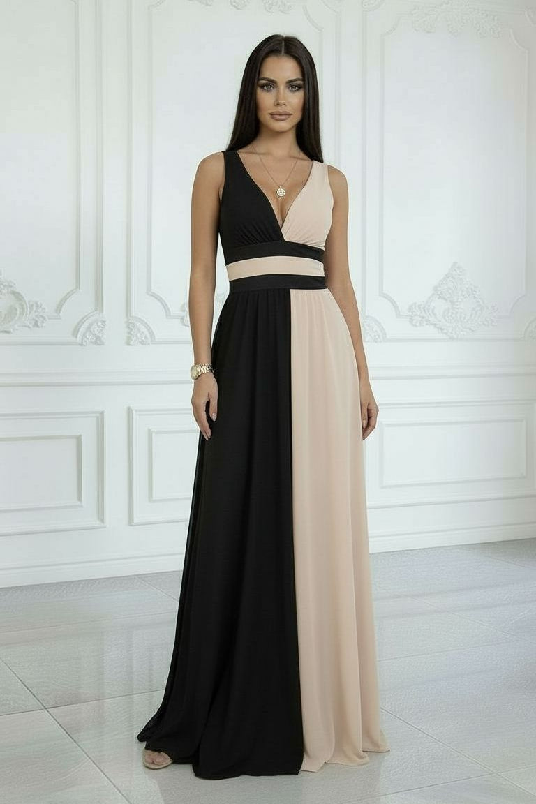 Robe élégante Laura de Danoir Paris, vêtement chic pour occasions spéciales, en tissu fluide avec détails sophistiqués.