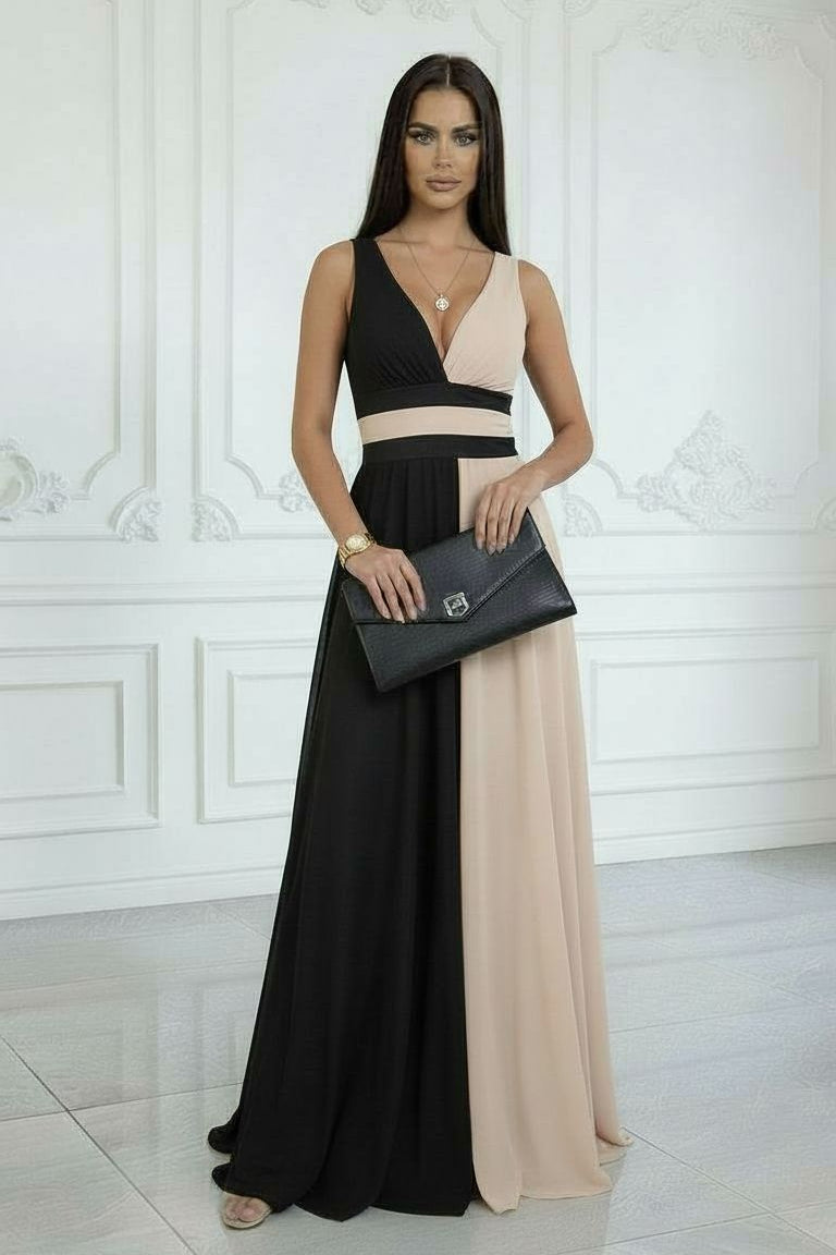 Robe élégante Laura de Danoir Paris, vêtement chic long ou court, tissu sophistiqué, parfait pour occasion spéciale.
