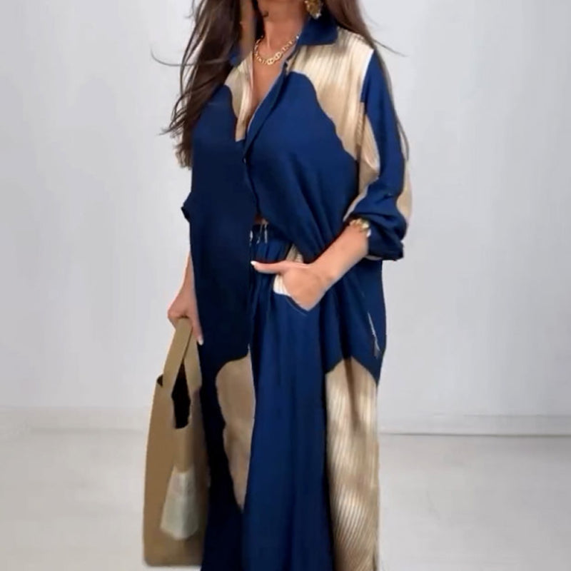 Ensemble décontracté élégant Norélie de la marque Danoir Paris, vêtement confortable porté par un modèle.