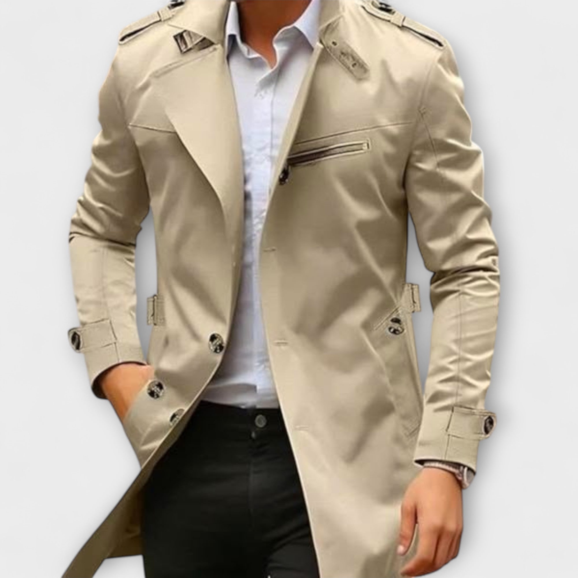 Veste faite main Danoir Paris™ en tissu de haute qualité, élégante et sophistiquée, détails visibles sur cette image.