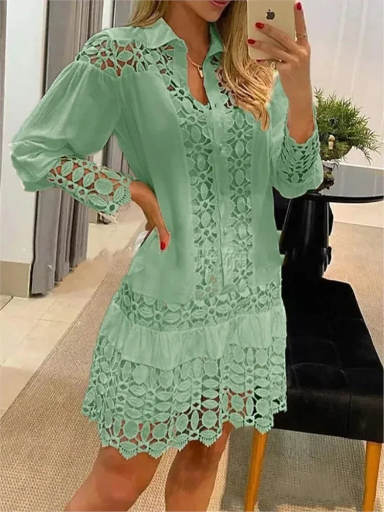 Robe longue Danoir Paris Eleanor, chic et aérée, en tissu léger avec dentelle et découpes, parfaite pour le printemps et l'été