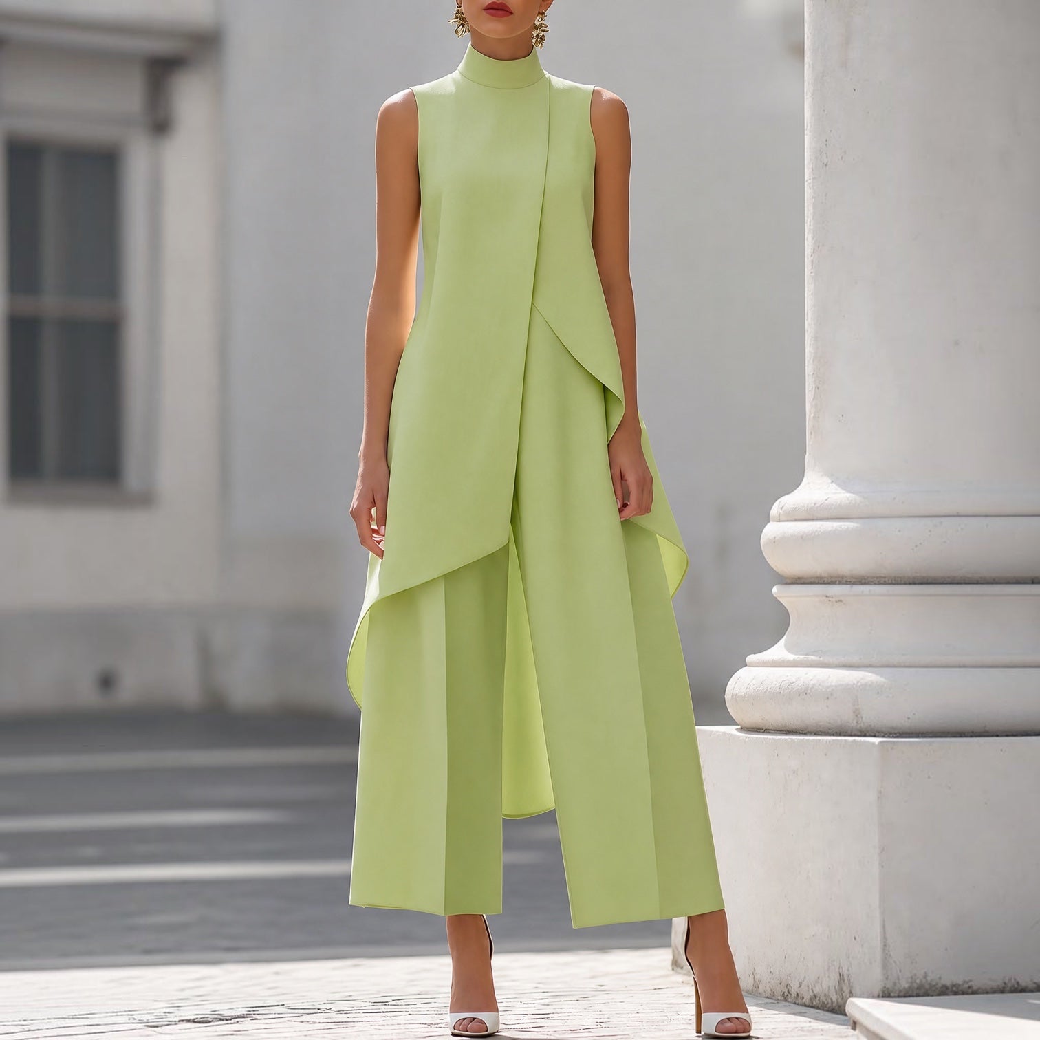 Robe longue élégante MARTINA™ de Danoir Paris en tissu fluide, avec détail de couture et finition sophistiquée.