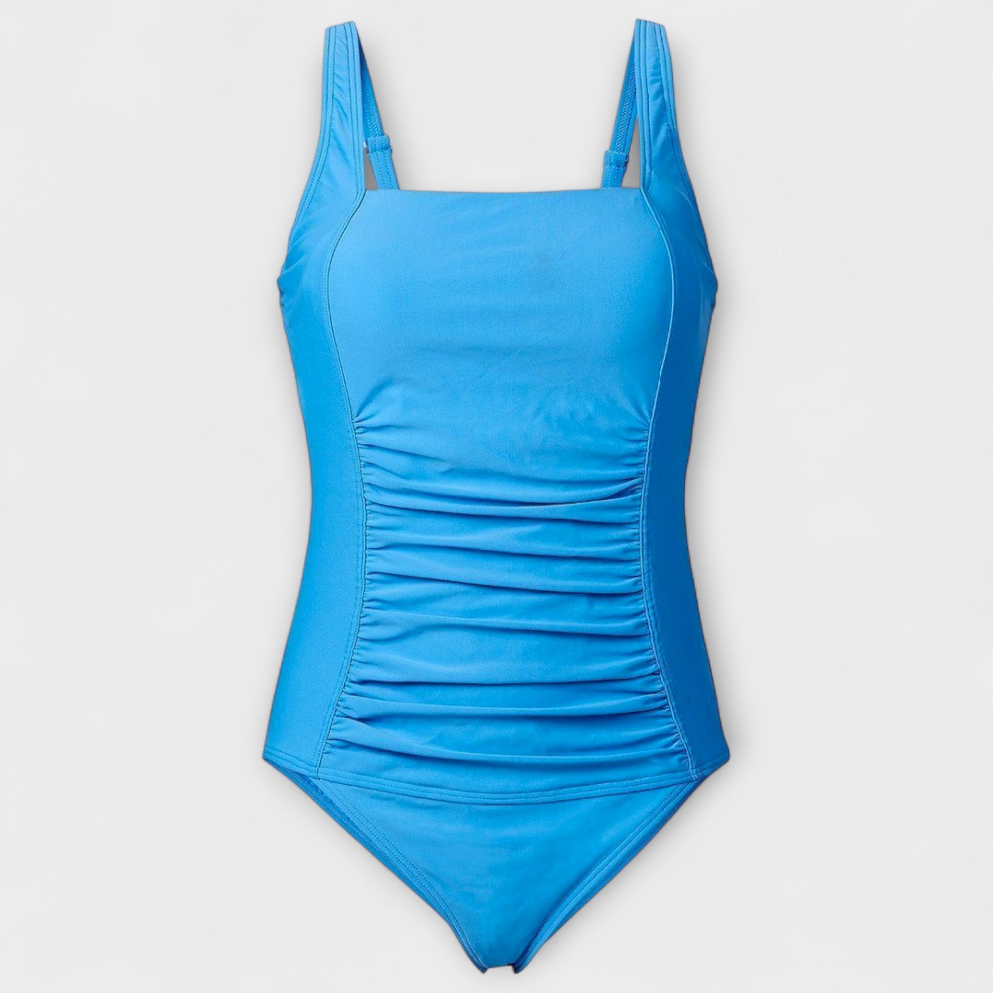 Maillot de bain rétro rembourré Danoir Paris, vue détaillée du haut avec bretelles et design élégant.