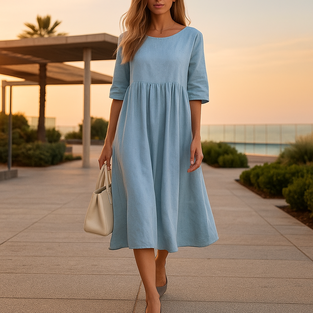 Robe en coton aérée Manon de Danoir Paris, vêtement léger et élégant pour un style décontracté et sophistiqué.