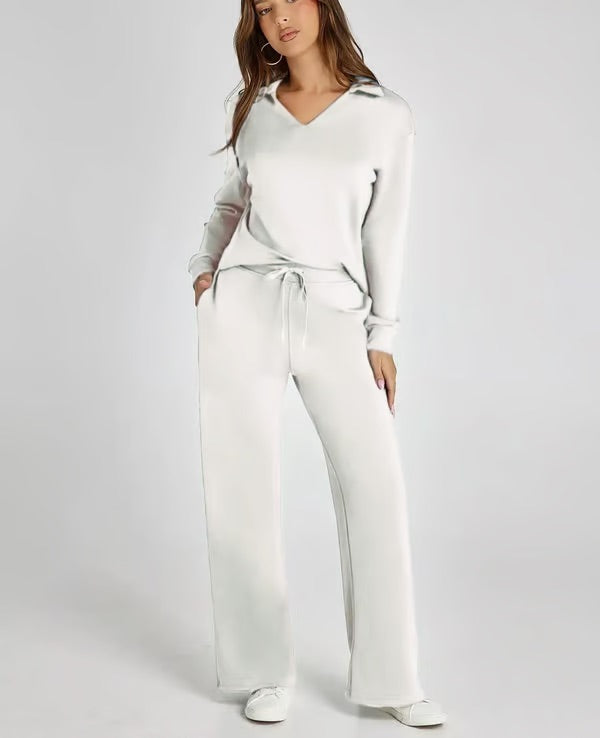 Vêtement Chantal Danoir Paris, ensemble chic et polyvalent en tissu léger, porté par une mannequin dans une tenue élégante.