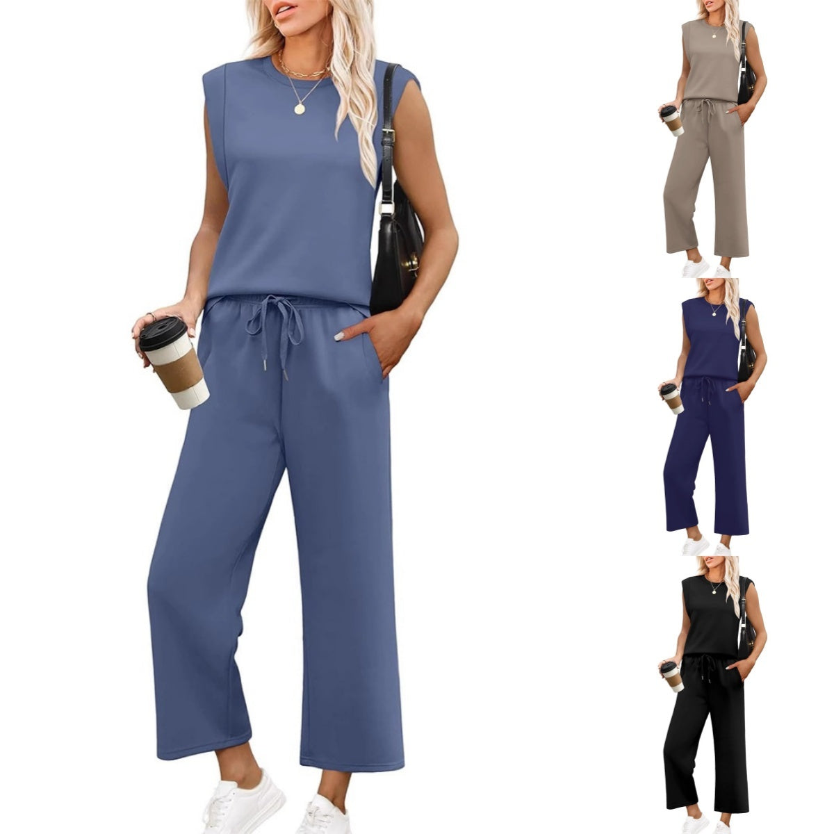 Ensemble d'été élégant Ania de Danoir Paris, vêtements légers et raffinés pour femmes, porté dans une scène estivale.