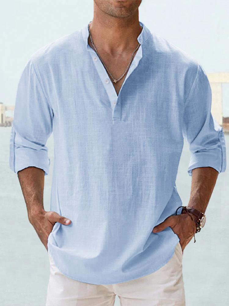 Chemise en lin respirante Cazel de Danoir Paris, tissu léger et confortable, portée en style décontracté.