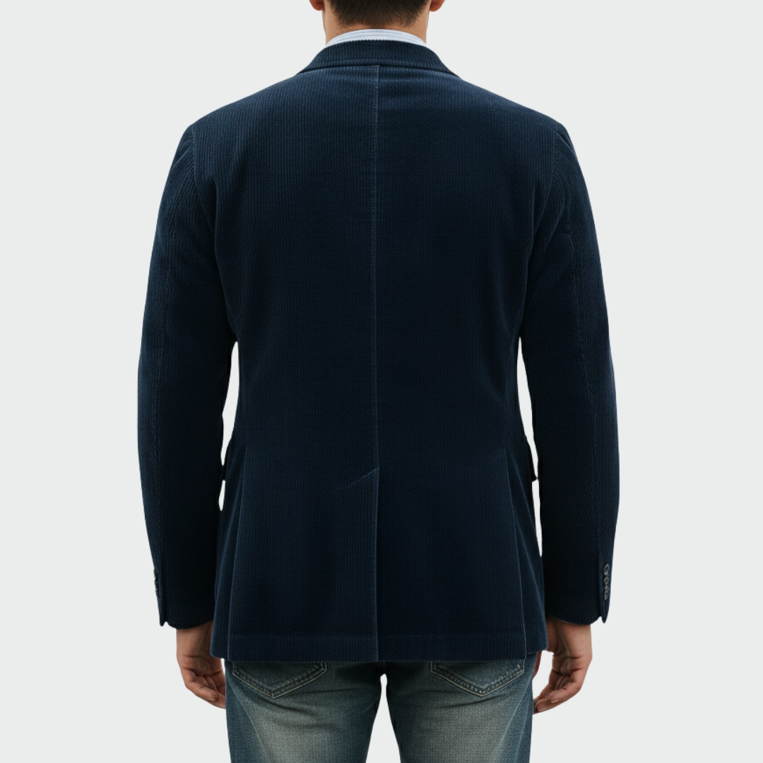Veste en velours et gilet assorti Danoir Paris, ensemble 2 pièces élégantes pour femme, porté sur un fond neutre.