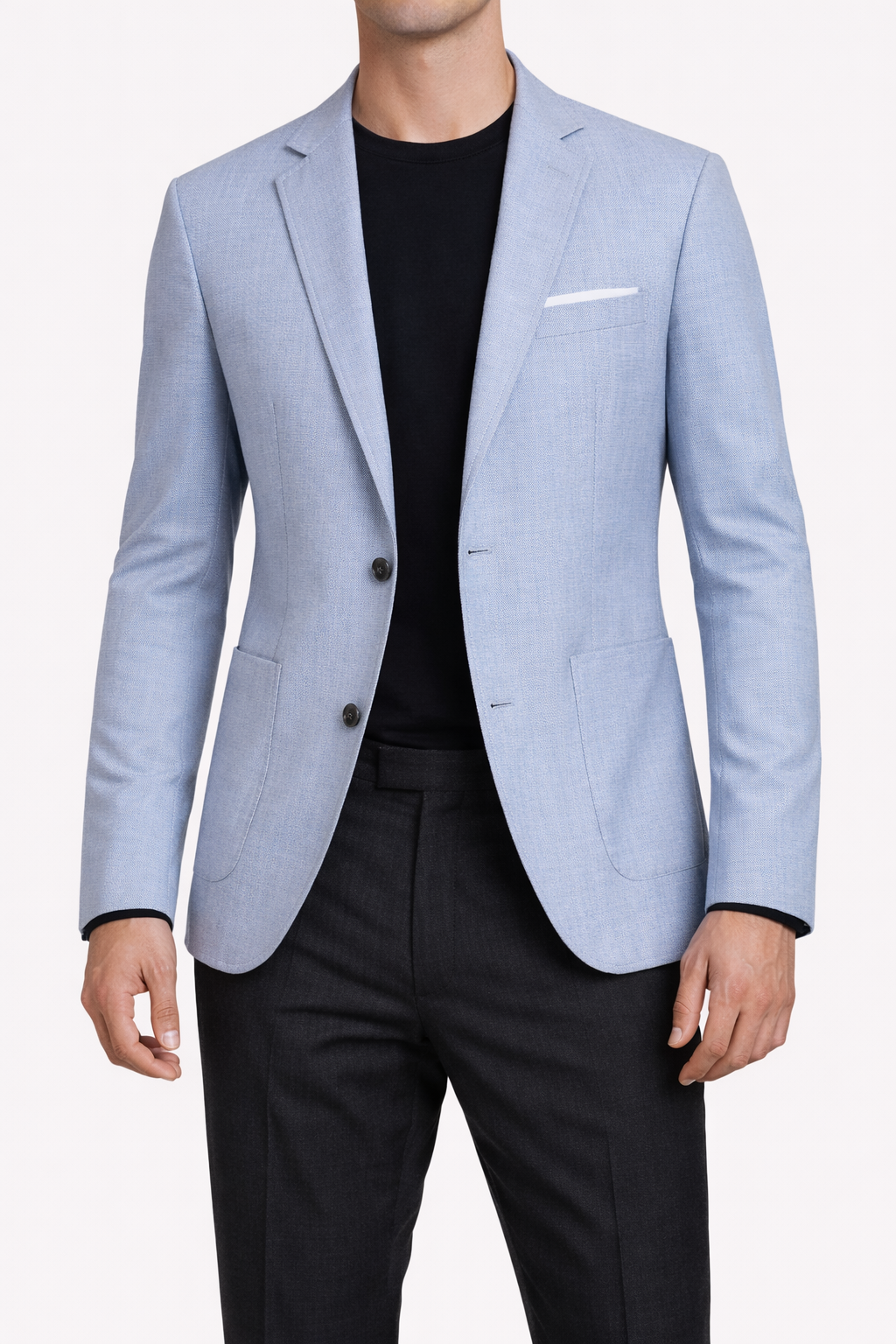 Veste intelligente pour hommes Danoir Paris, design moderne avec capteurs intégrés et tissu élégant, vue frontale.