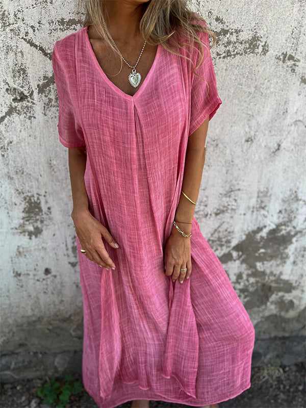 Robe écologique Malaga de Danoir Paris, élégante, en tissu naturel, avec coupe fluide et détails sophistiqués.