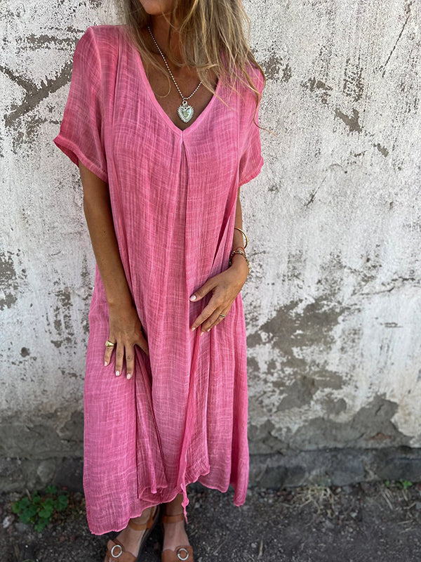 Robe écologique Malaga de Danoir Paris, élégante, en tissu naturel, avec coupe fluide et détails sophistiqués.