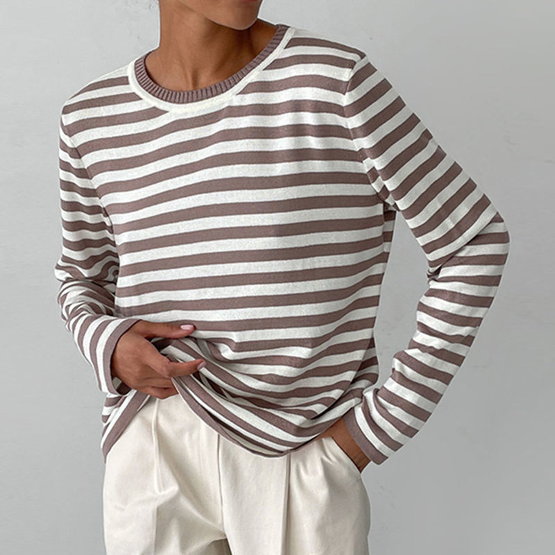 Chemise à manches longues Nicole de Danoir Paris, rayée avec un style chic et élégant, tissu léger et confortable.