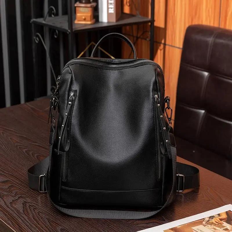 Sac à dos urbain chic Danoir Paris Sienna avec poignée en cuir, grande capacité et design élégant pour femmes.