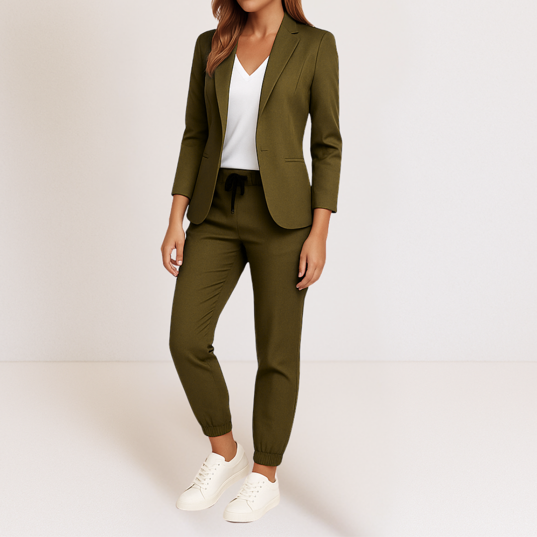 Ensemble Danoir Paris Monique Eleganza Moderna, vêtements confortables avec style contemporain, vue de l'ensemble complet.
