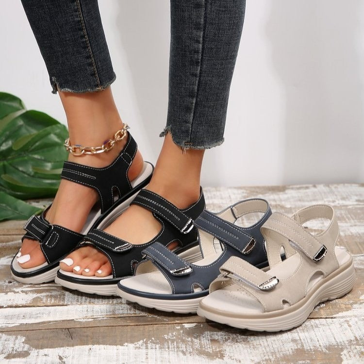 Sandales orthopédiques MARJORIE de Danoir Paris, en bleu, taille 36, avec semelle confortable et soutien pour le pied.