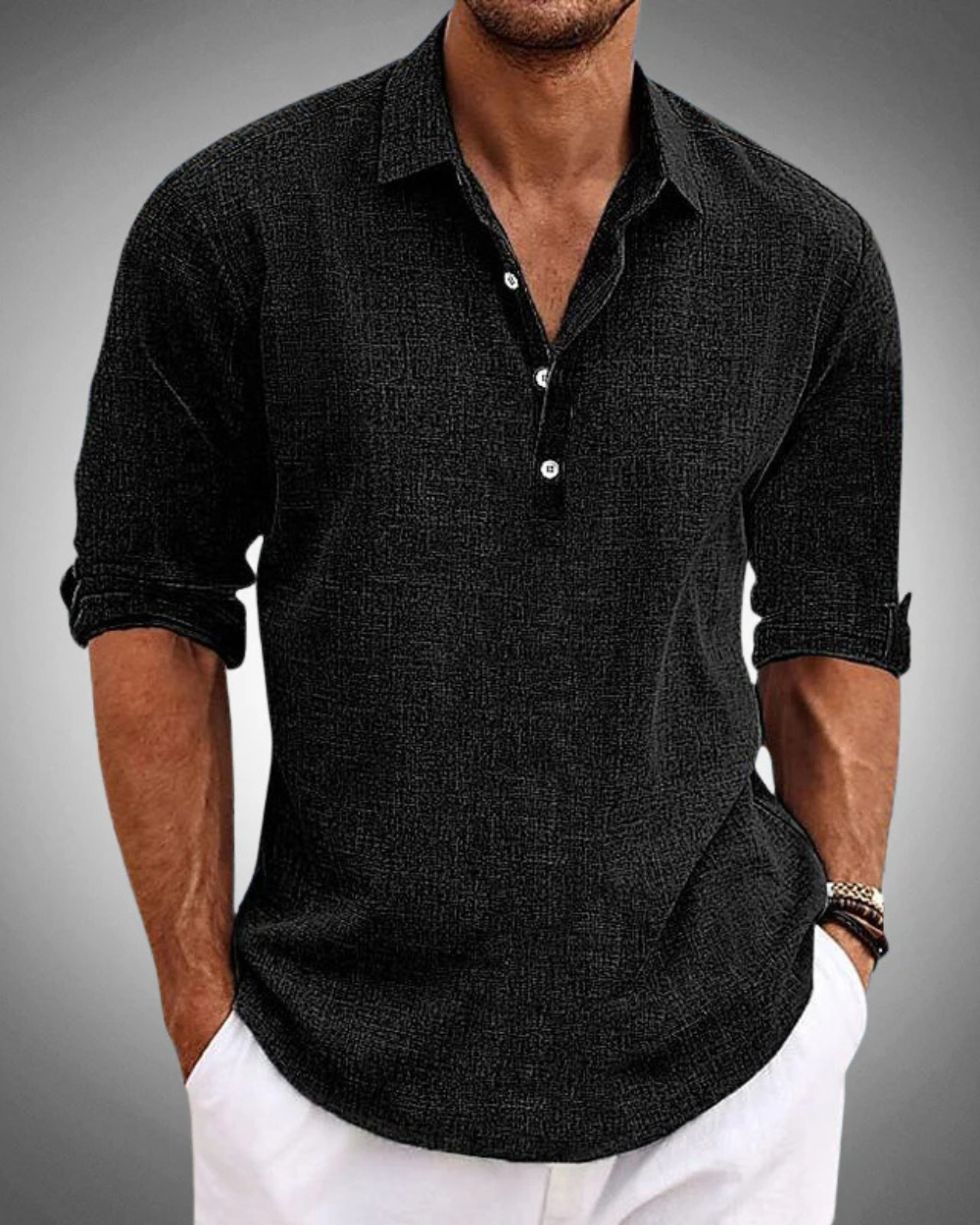 Chemise en coton Sabbio Classic de Danoir Paris, vue de face, avec col et boutons visibles.