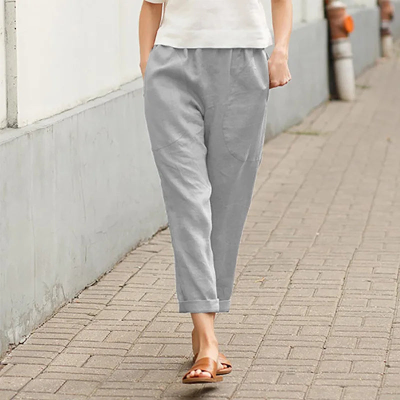 Pantalons amples Danoir Paris Kriza avec poches, style décontracté, tissu léger, vue de face sur fond neutre.