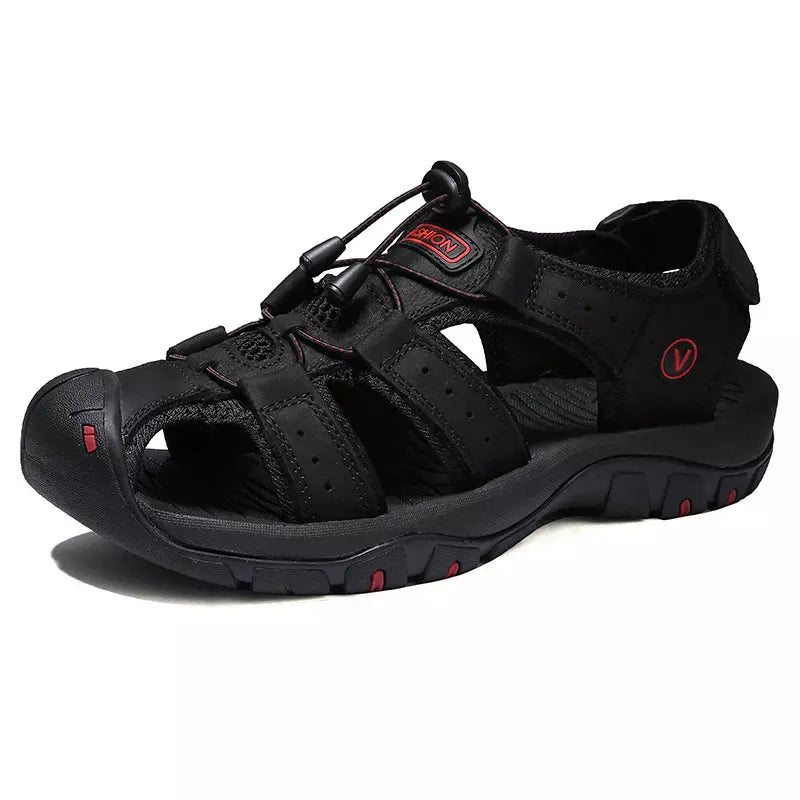 Sandales confort tout-terrain Danoir Paris, en cuir avec semelle robuste, adaptées à la marche en extérieur.