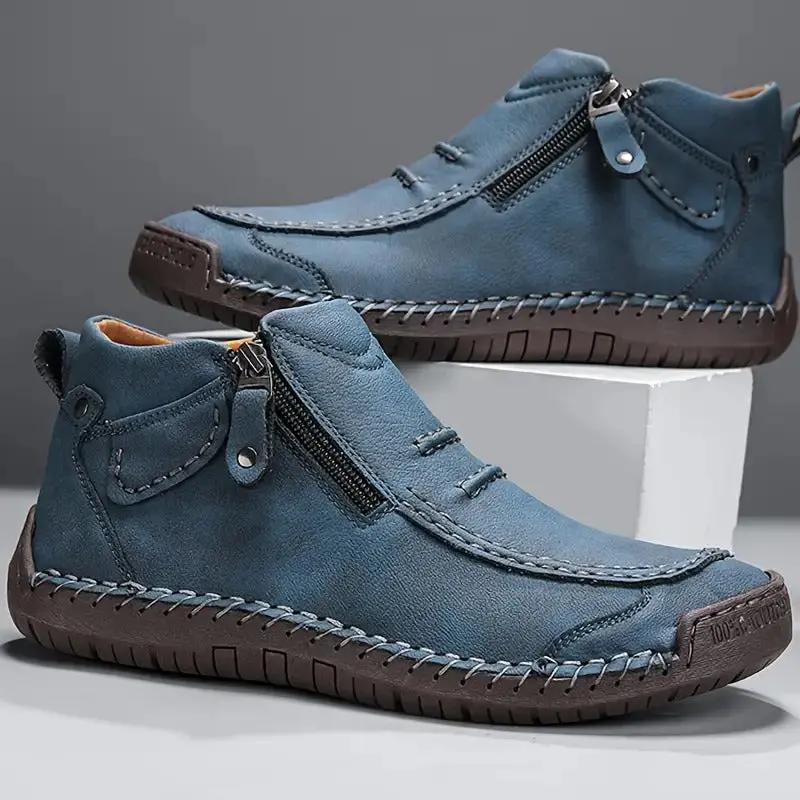 Chaussures Mauricio™ Marche Sereine en cuir de vachette brun, édition premium, par Danoir Paris, vue de face.
