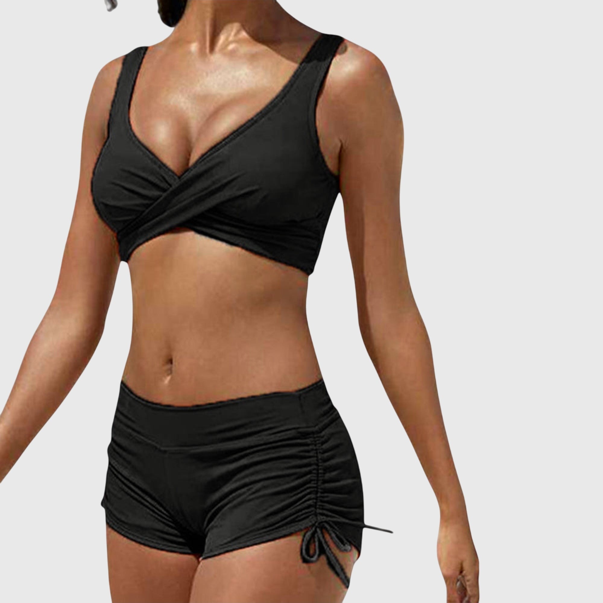 Maillot de bain bikini Anabella Danoir Paris avec motifs colorés, vue du haut montrant le design tendance.
