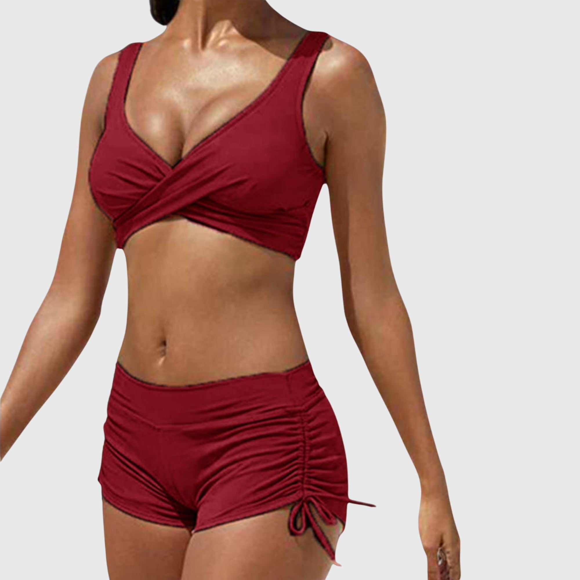 Bikini tendance Anabella de Danoir Paris avec motif camouflage, design élégant pour la plage ou la piscine.