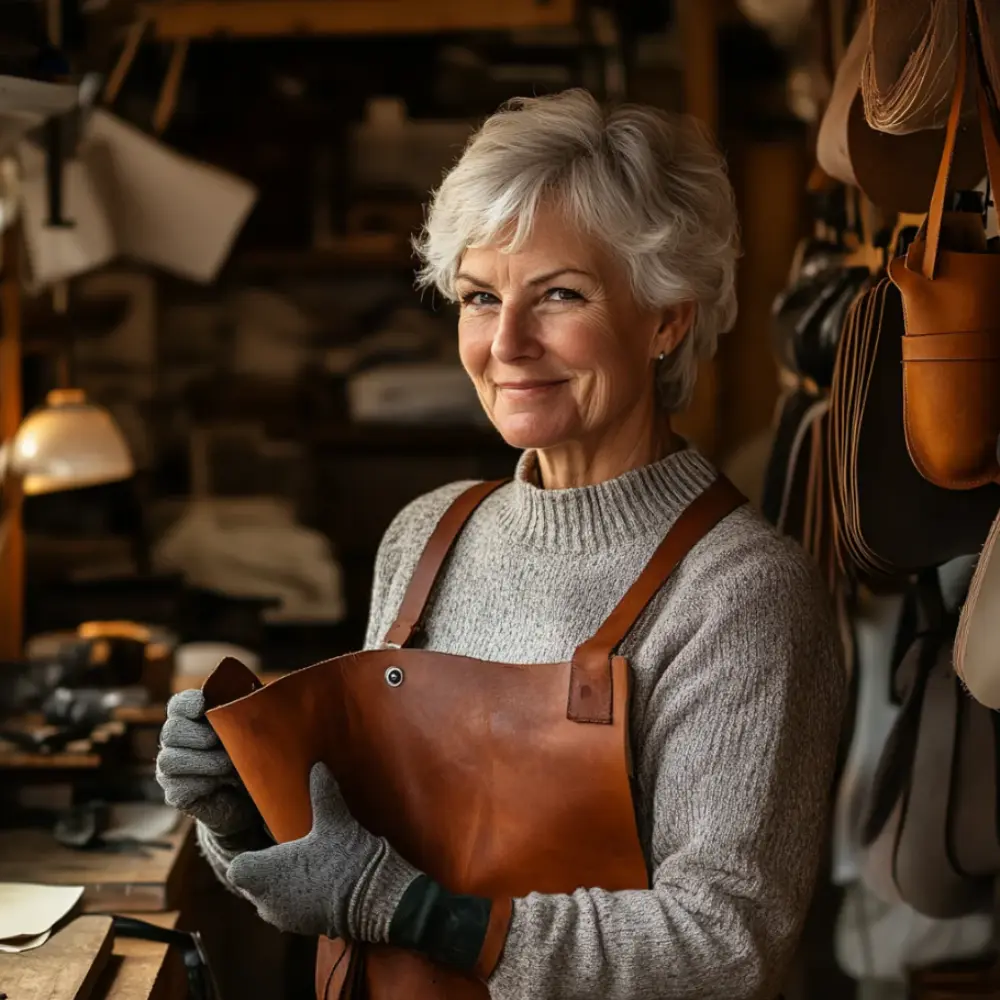Sac à main Danoir Paris Seraphina en cuir cognac, élégance intemporelle et design pratique, vue de face.