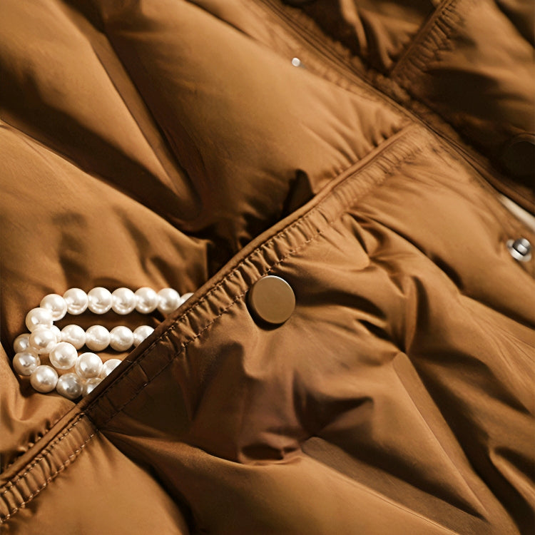 Manteau chic et chaud Justine de Danoir Paris en cuivre, élégant et confortable pour l'hiver.