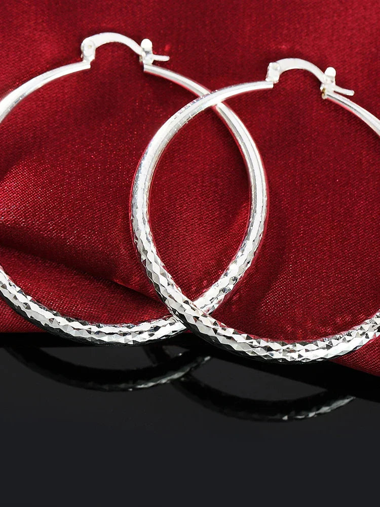 Boucles d'oreilles en argent sterling Danoir Paris, élégantes et délicates, visibles en gros plan avec détails polis.