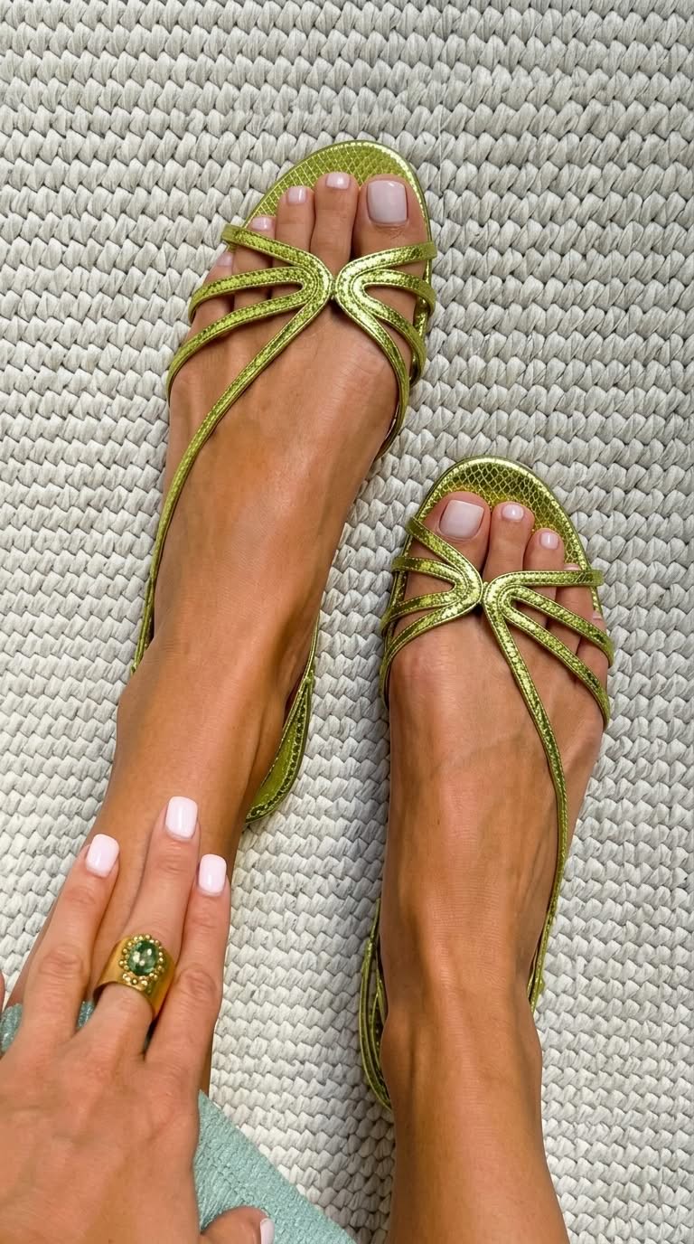 Sandales dorées Ginevra de Danoir Paris avec talons élégants et design estival, visibles en gros plan sur fond neutre.