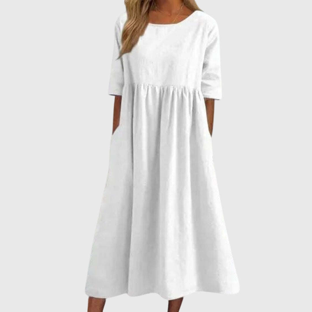 Robe Danoir Paris Ariette™ élégante et fluide, parfaite pour toutes les occasions, en tissu léger avec coupe flatteuse.