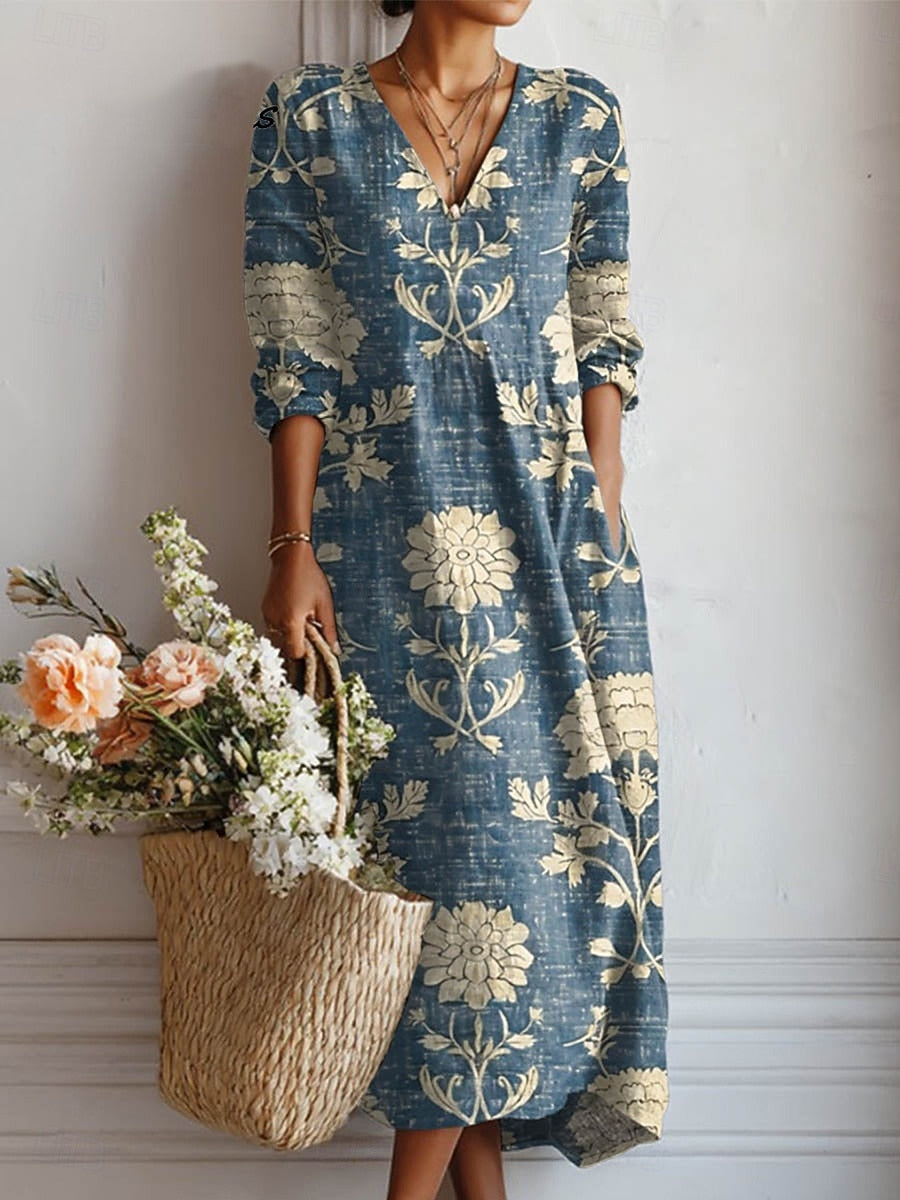 Robe de confort quotidien Karin™ de Danoir Paris, en tissu doux, portée sur un mannequin, style décontracté et élégant.