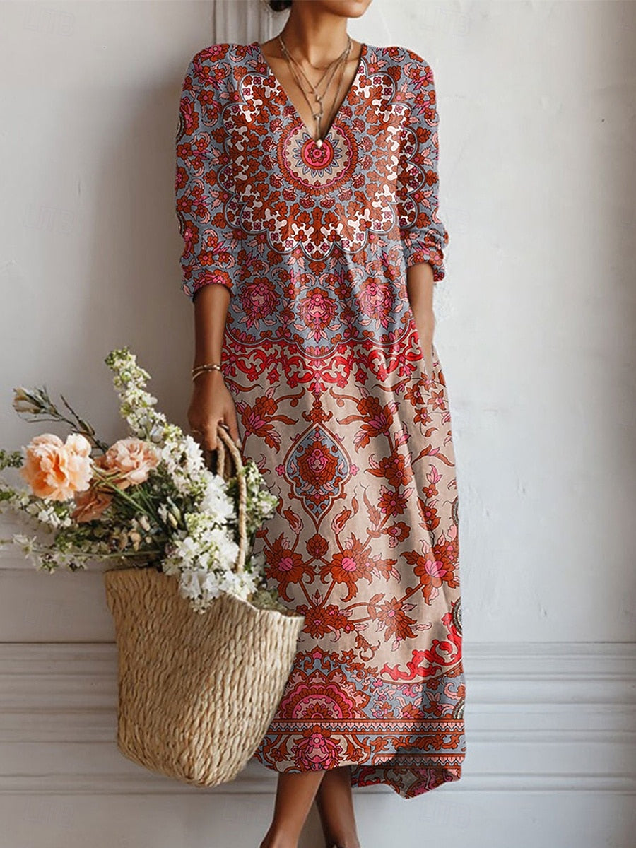 Robe de confort quotidien Esra™ de Danoir Paris, robe décontractée en tissu doux, portée décontractée, style élégant et confortable.