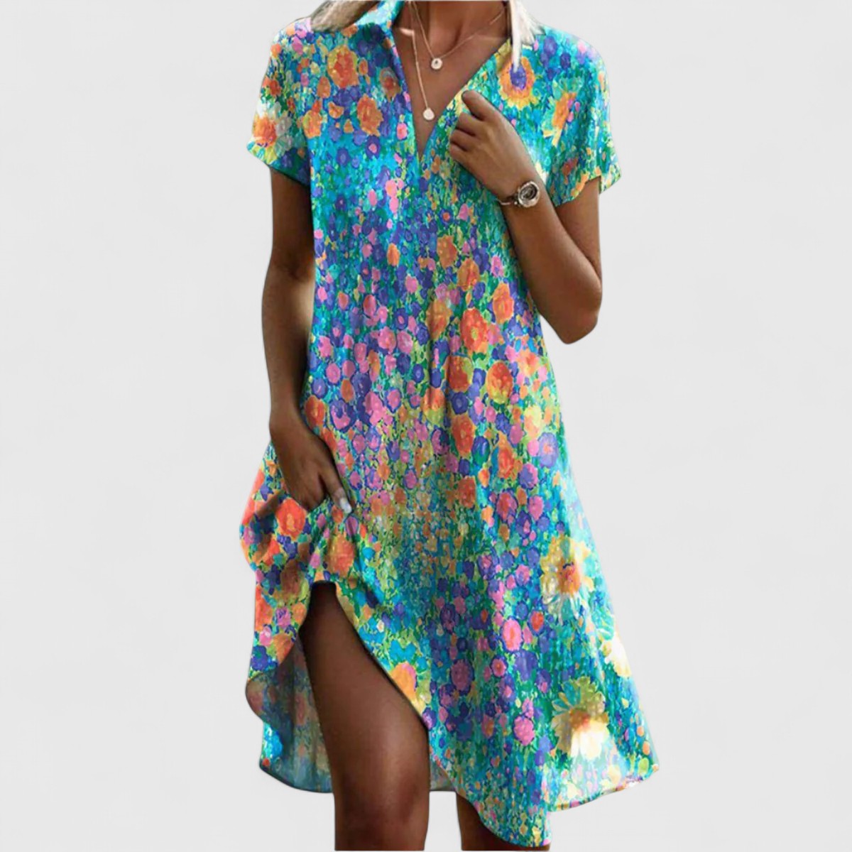 Robe Sabrina de Danoir Paris, robe bohème d'été couleur sienne, détails chics et style glamour.