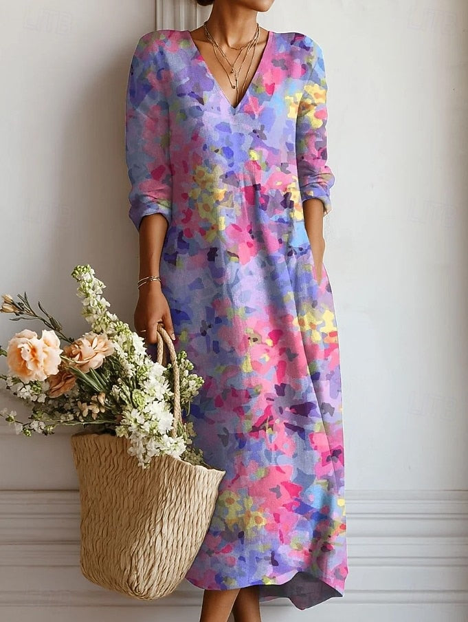 Robe de confort quotidien Kelly™ de Danoir Paris, en tissu doux, portée sur un mannequin, style décontracté et élégant.