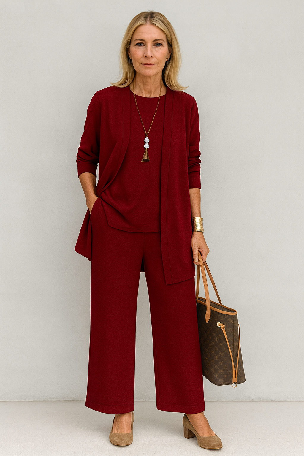 Ensemble Mila Danoir Paris élégant et confortable, vêtement femme sophistiqué avec détails raffinés, porté sur mannequin.