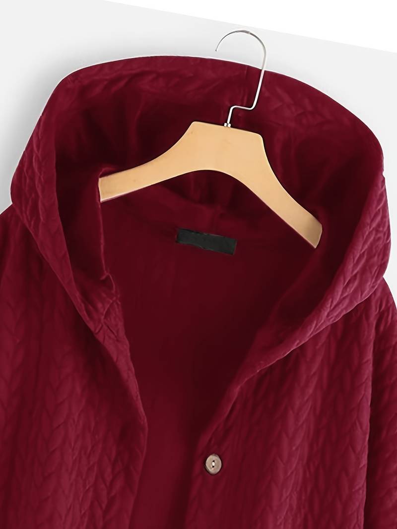 Veste matelassée automnale rouge bourgogne Julie Danoir Paris, style élégant et chaud pour l'automne.
