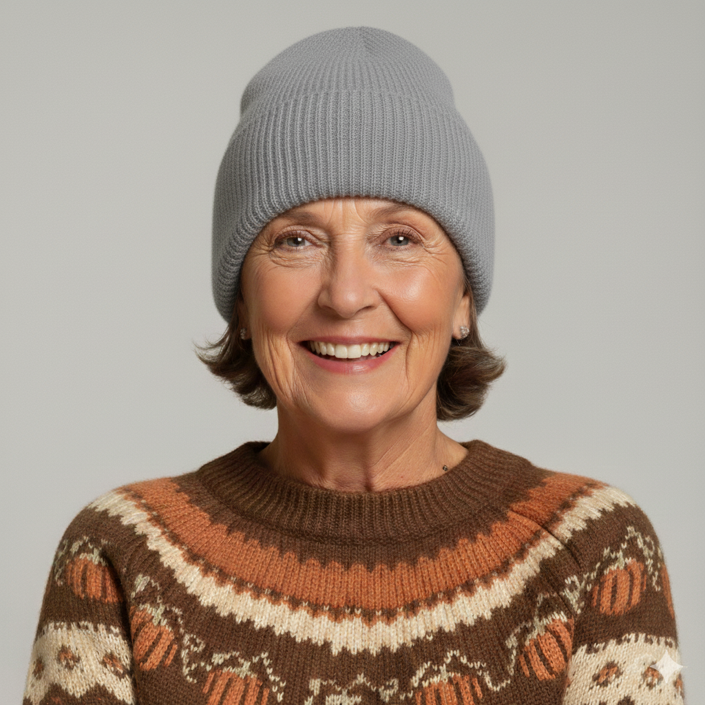 Chapeau en laine doux Danoir Paris Susan, modèle FR1077, porté par un mannequin, couleur neutre, style élégant et chaud