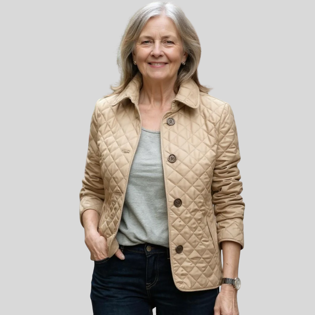 Veste matelassée élégante Danoir Paris Verity en bleu, style sophistiqué et finition raffinée.