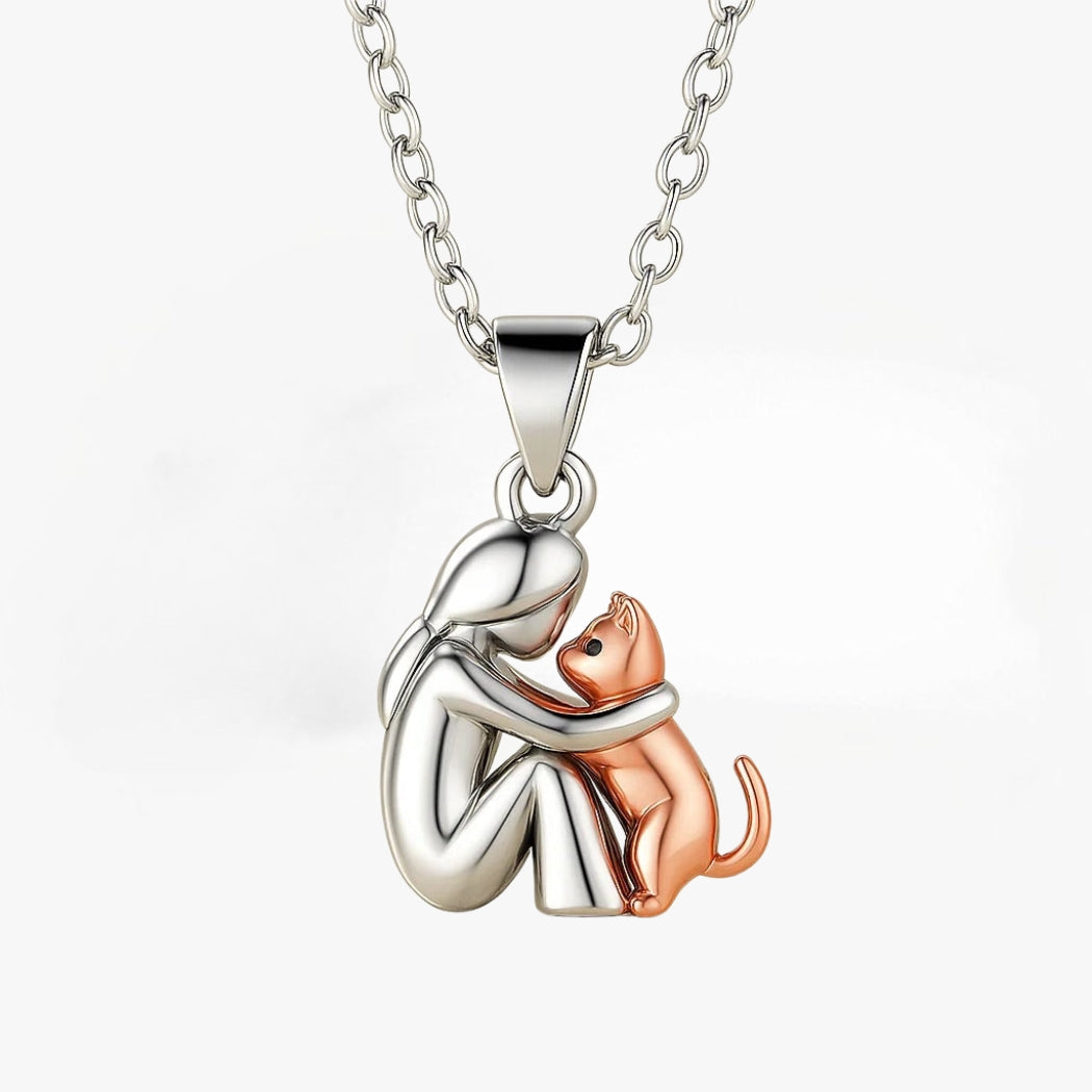 Collier Alva Amour Chat de Danoir Paris avec pendentif en forme de chat, en acier inoxydable, élégant et fin.