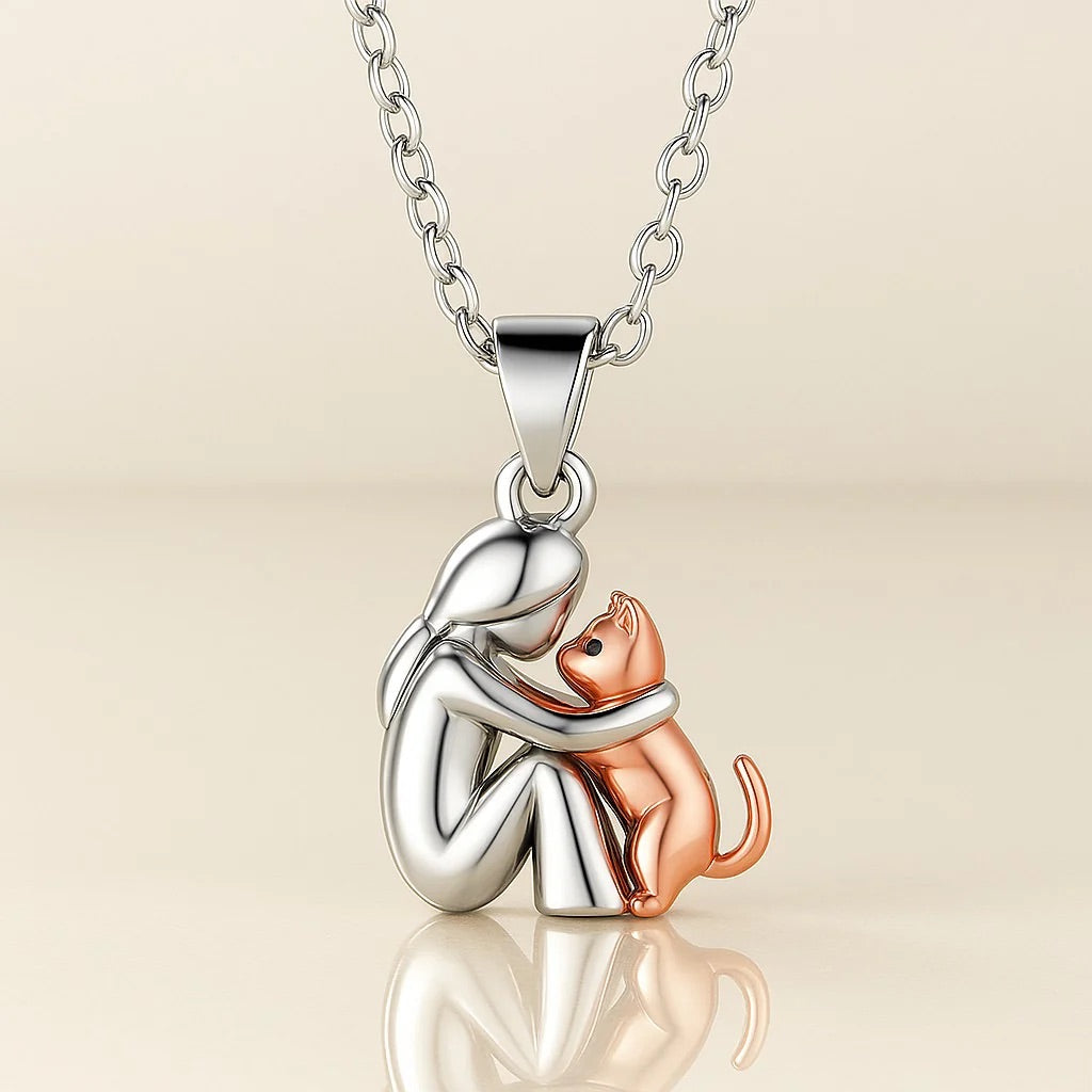 Collier Danoir Paris Alva Amour Chat en métal avec pendentif en forme de chat, élégant et délicat pour femme.